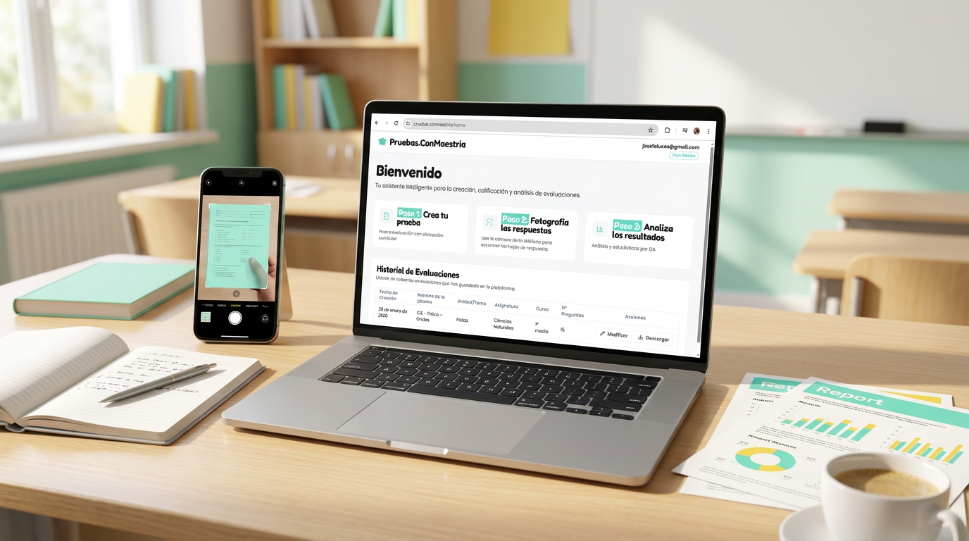 Una gráfica mostrando el análisis de resultados de los estudiantes.